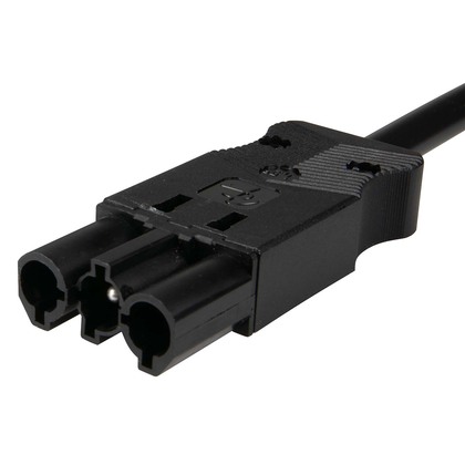 3-pole Extension cable Plug black