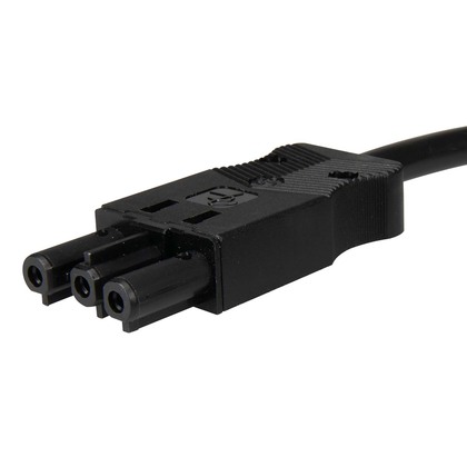 3-pole Extension cable Socket black