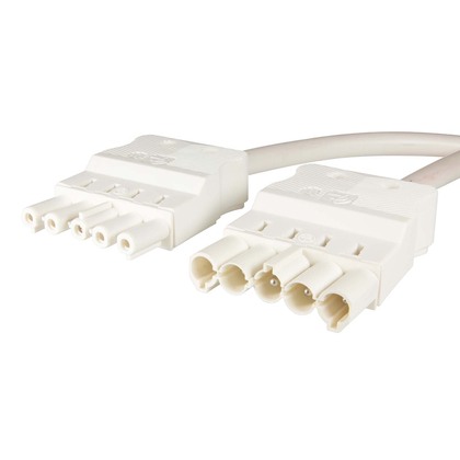 5-pole Connection cable white Dca